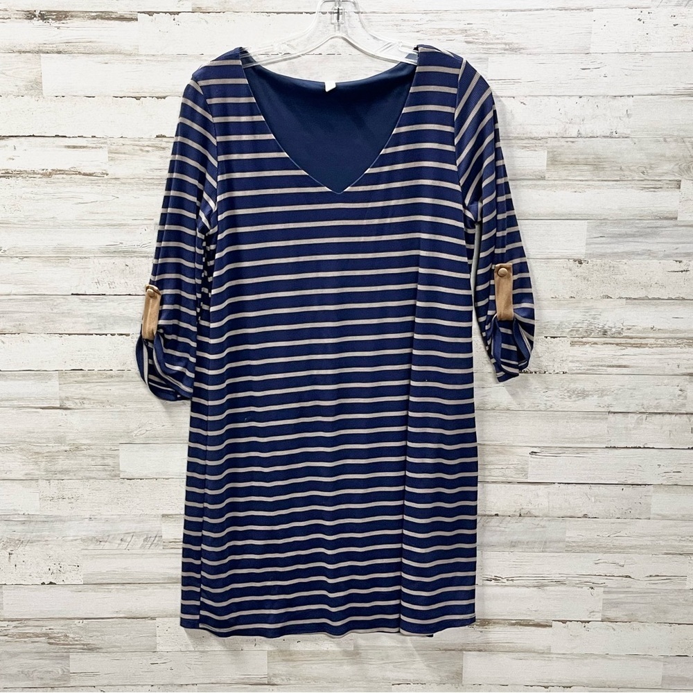 Pinkblush Maternity Navy Stripped Soft Mini Dress